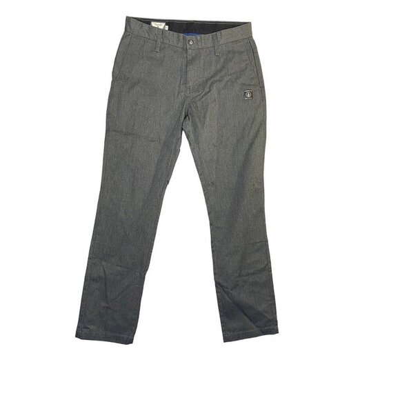 Volcom Mens Vmonty Chino Casual Pants Gray Heathered Pockets Flat Front‎ 30 - Picture 1 of 8